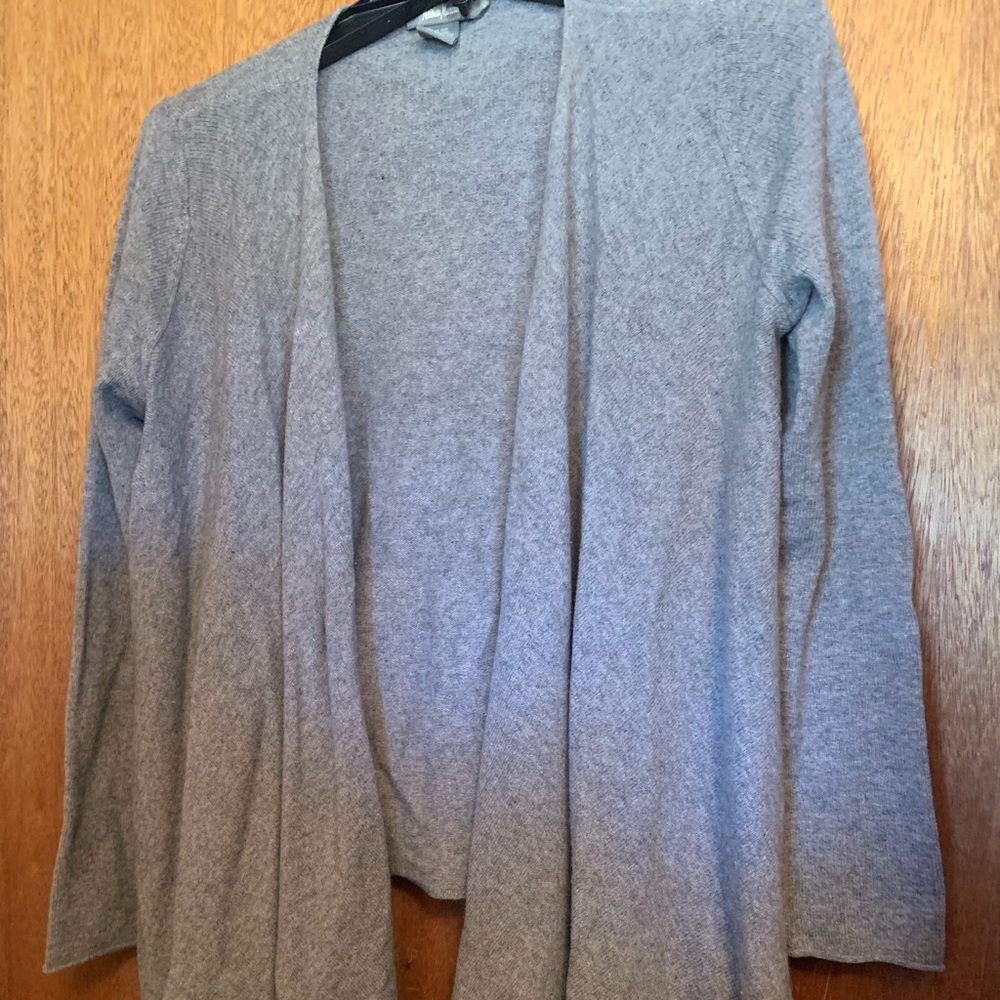 Gray slight waterfall sweater from Neiman Marcus.